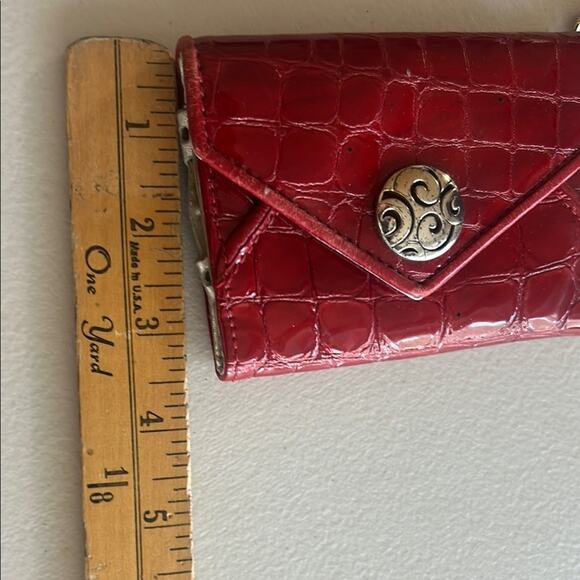 Brighton Red Patent Croc Embossed Wristlet Credit Card Holder Wallet Mini Phone - Picture 6 of 9